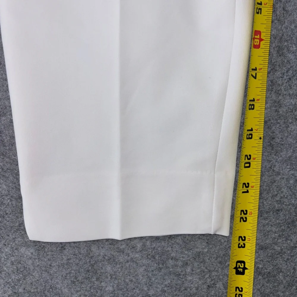 Michael Michael Kors Womens White Cropped Stretch Trousers Size 14 Dress Pants